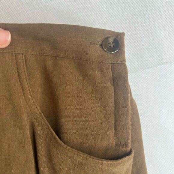 David Brooks Brown Vintage Maxi Faux Suede Aline Skirt Size 8 Neutral Minimalist - Picture 5 of 10